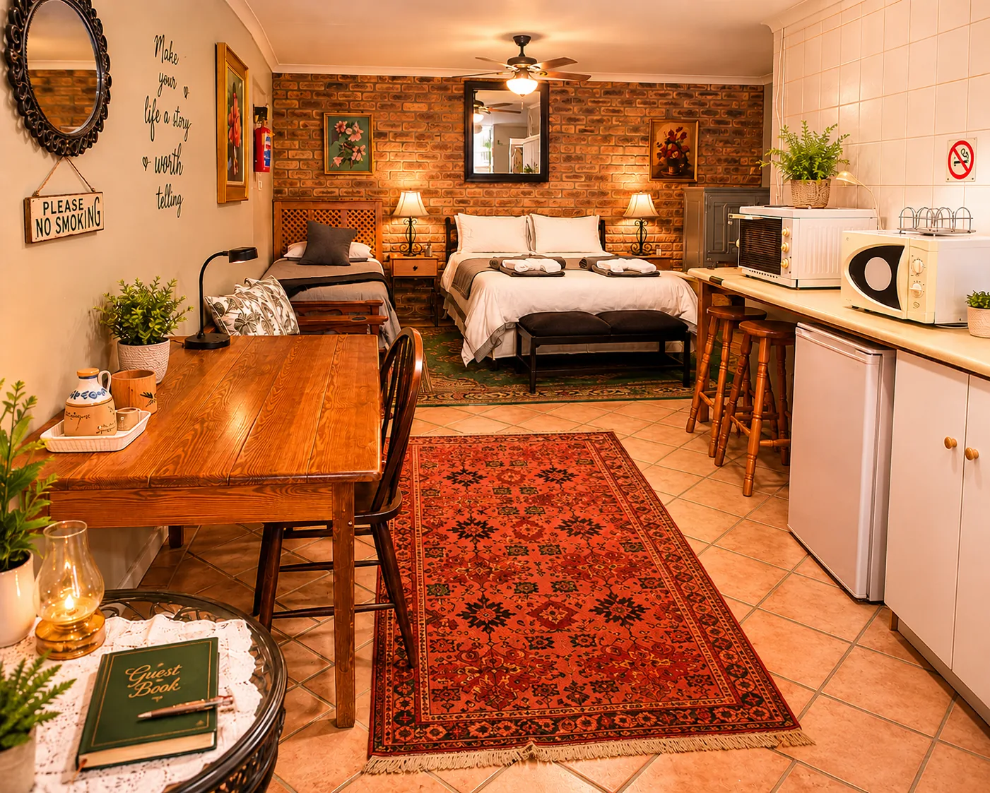 Warm Hibiscus Suite self-catering garden flat with kitchenette and sleeping area in Durbanville